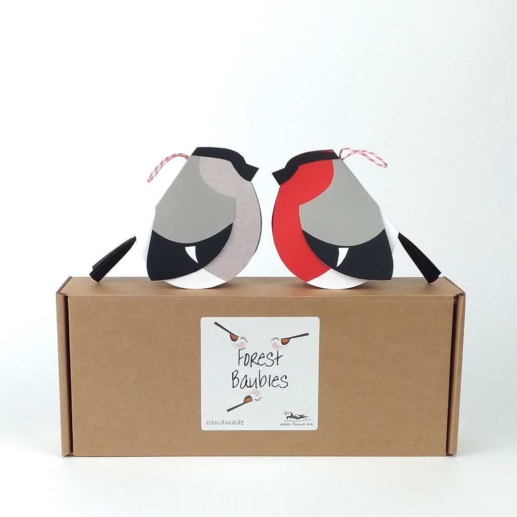 Pair of Bullfinches paper decorations