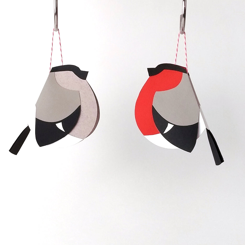 Pair of Bullfinches paper decorations