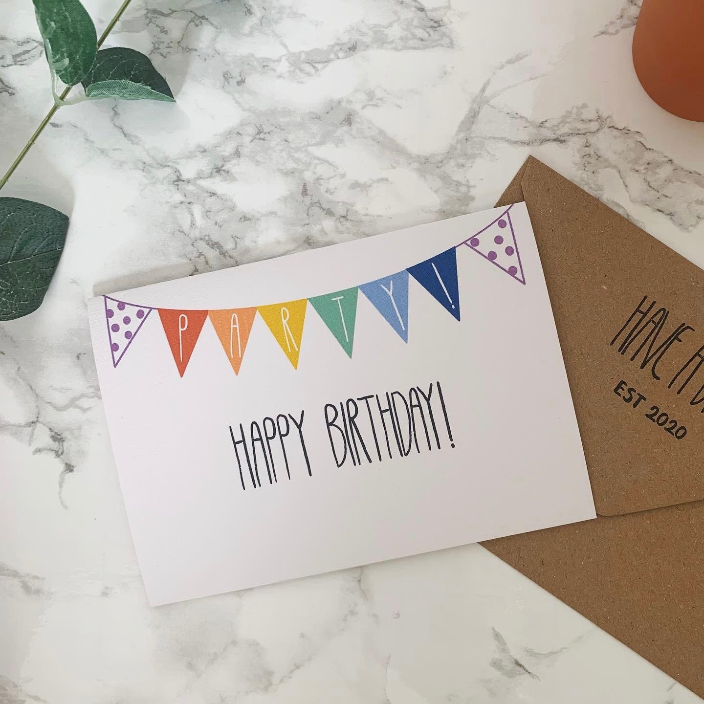 Happy Birthday rainbow bunting card