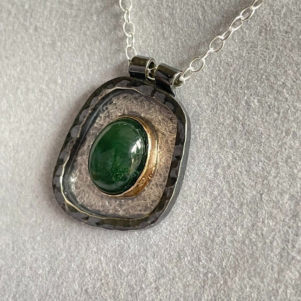 Moss Agate Pendant - 19.5 Collection