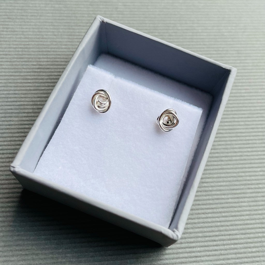 Sterling Silver Rose Studs