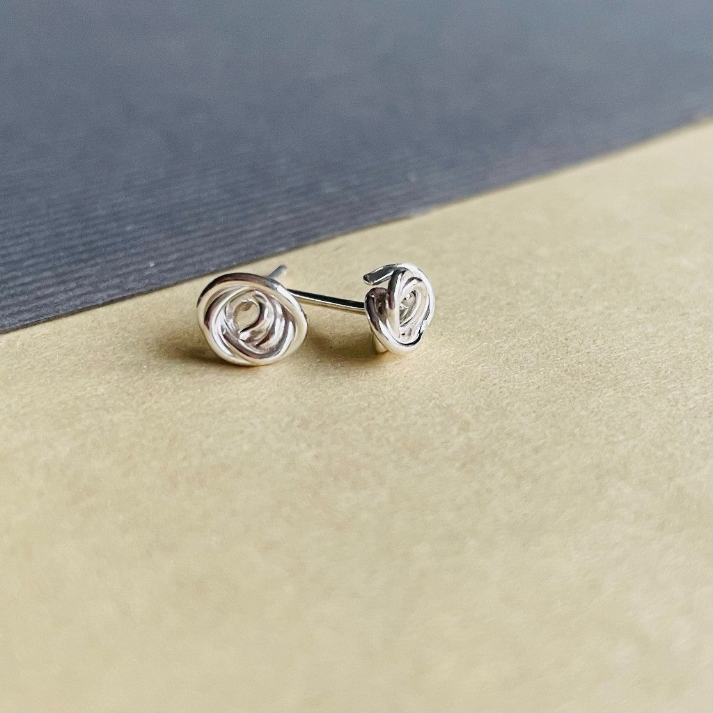 Sterling Silver Rose Studs