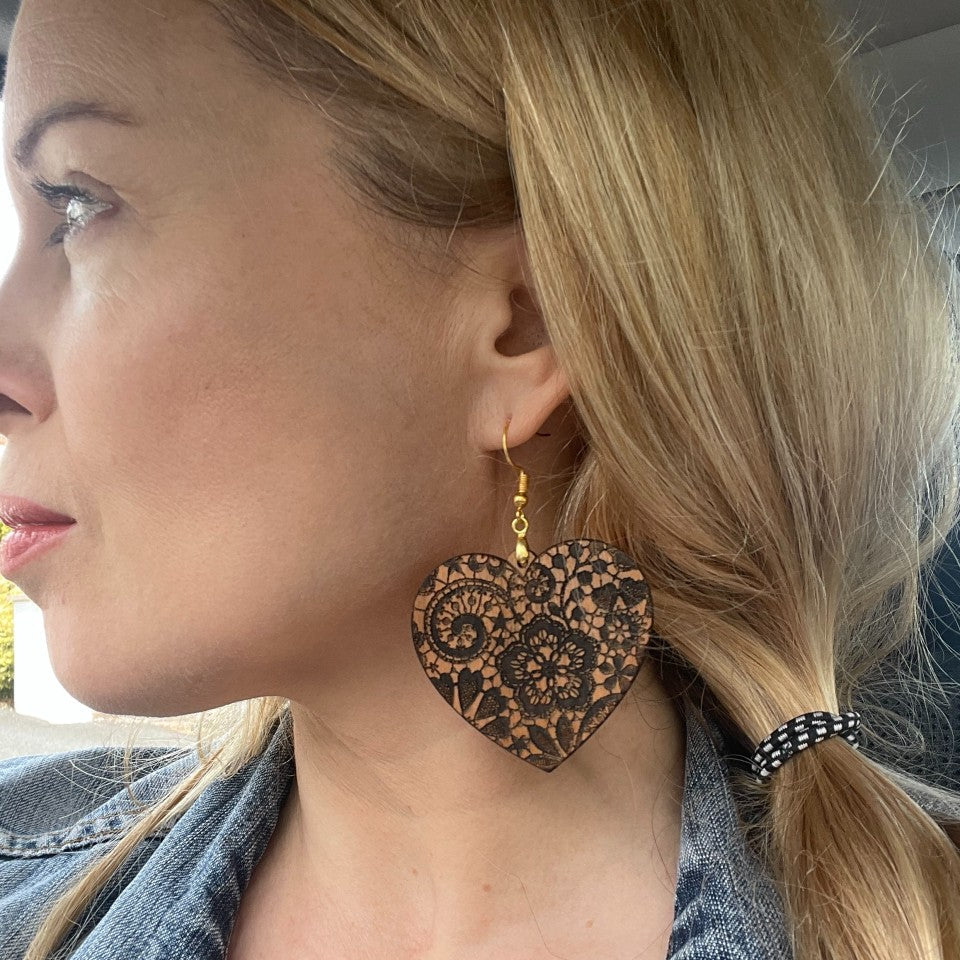 Irish Lace Heart Earrings