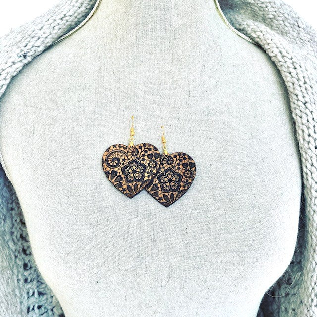 Irish Lace Heart Earrings