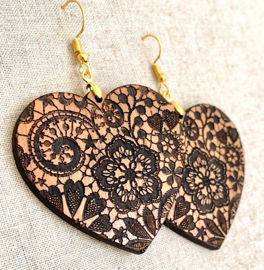 Irish Lace Heart Earrings