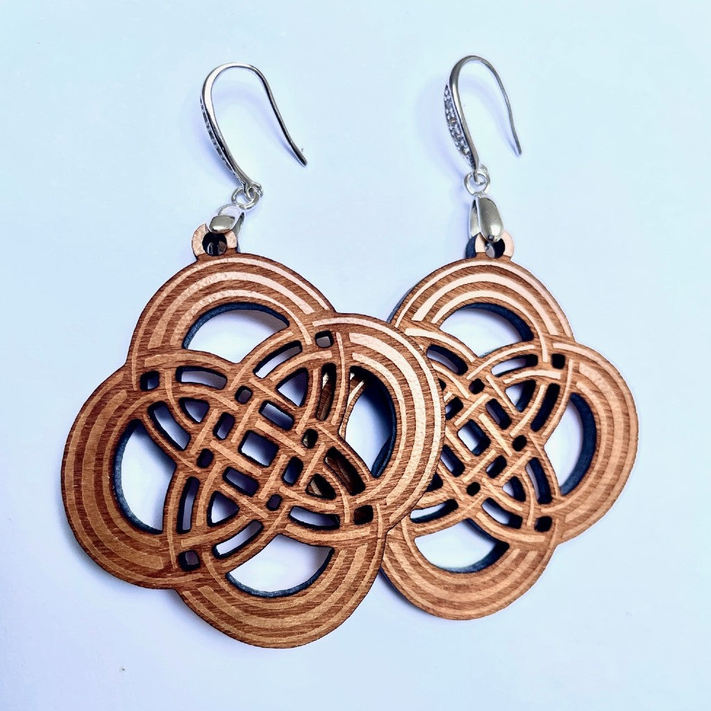 Wicker Celtic Cross Earrings