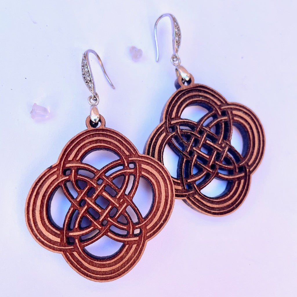 Wicker Celtic Cross Earrings