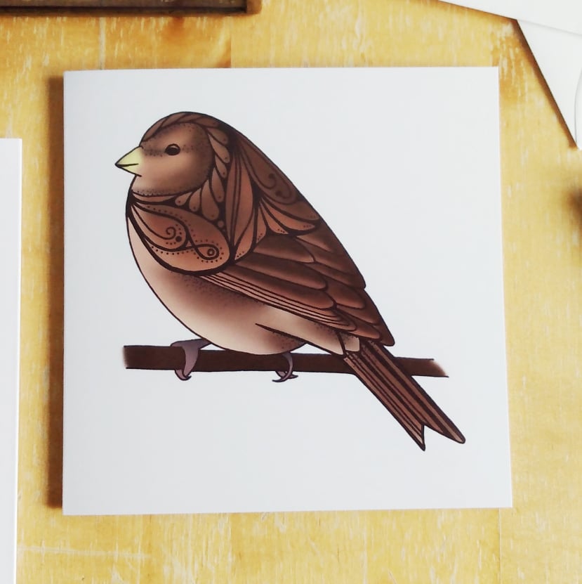 Twite Birds of Ireland card